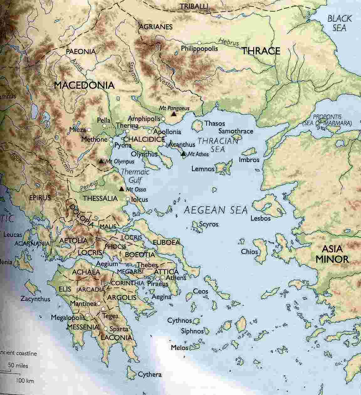 Mapa Fisico Grecia Antigua Imagui Images