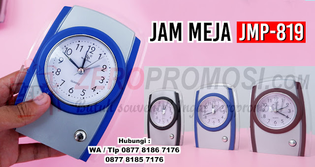 Jam Meja Souvenir Promosi JMP-819, Souvenir Jam Meja Unik, jam meja Weker & Alarm, jam meja analog promosi, jam meja promosi kantor
