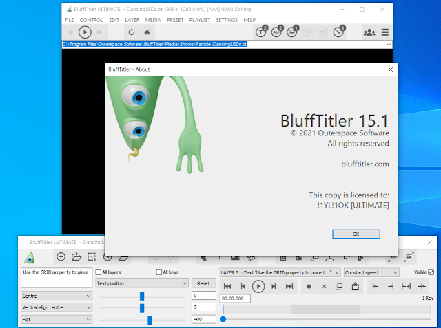 برنامج عمل نصوص ثلاثية الأبعاد متحركة BluffTitler Ultimate 15.1.0.0 Activated كاملة لمدى الحياة