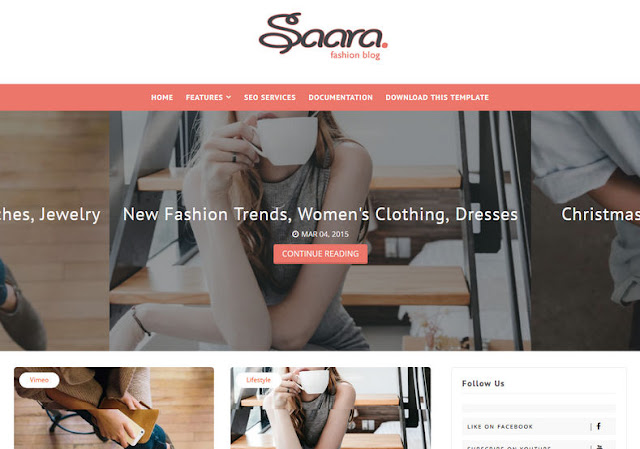 Saara Fashion Blog Blogger Template