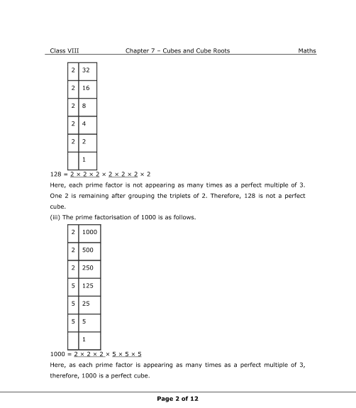 NCERT Solutions for Class 8 Maths Chapter 7 Cubes and Cube Roots