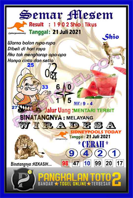 Prediksi Syair Sydney 21 Juli 2021 Syair Sdy Pangkalantoto