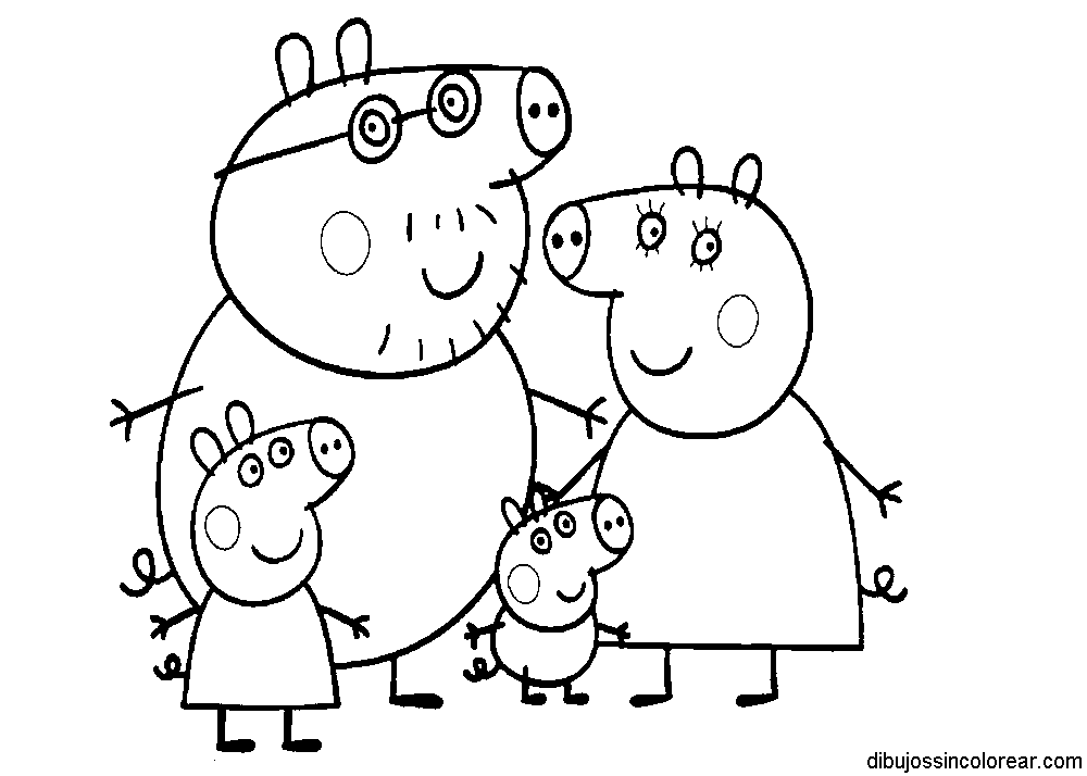 Dibujos Sin Colorear Dibujos De Los Personajes De Peppa Pig Para