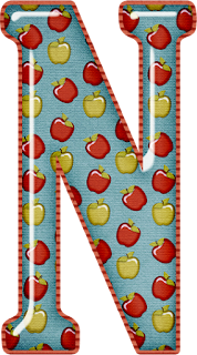 Abecedario con Manzanas Rojas y Verdes. Alphabet with Red and Green Apples.