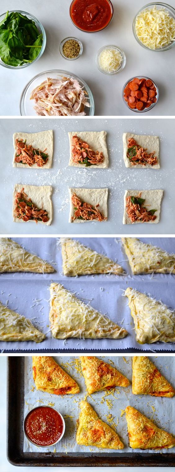Cheesy Chicken Pizza Pockets #recipe 