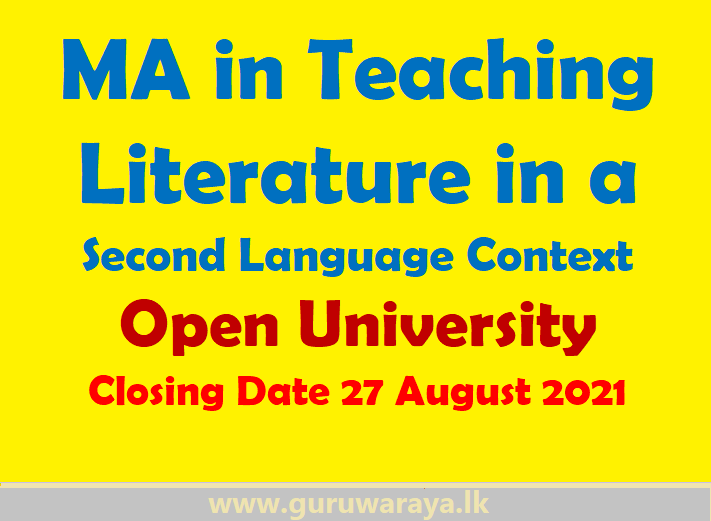 MA in Teaching Literature in a Second Language Context