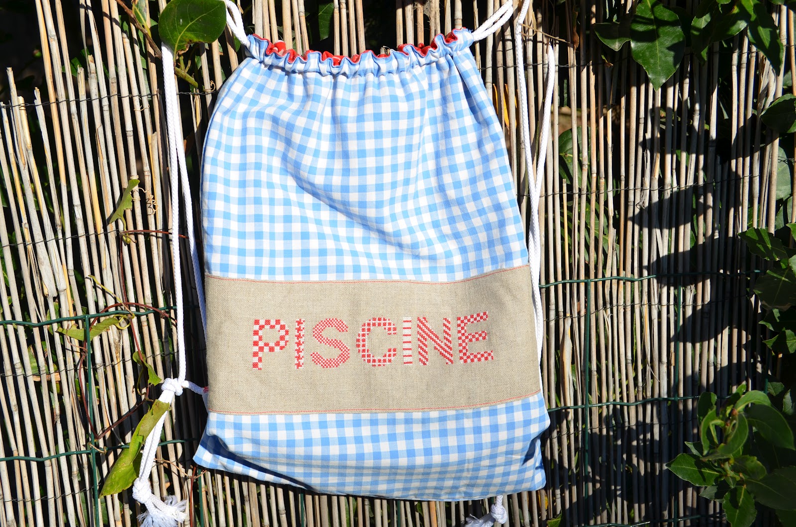 point de croix etc: sac piscine