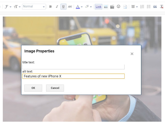Add alt text in Blogger images to make them seo-friendly