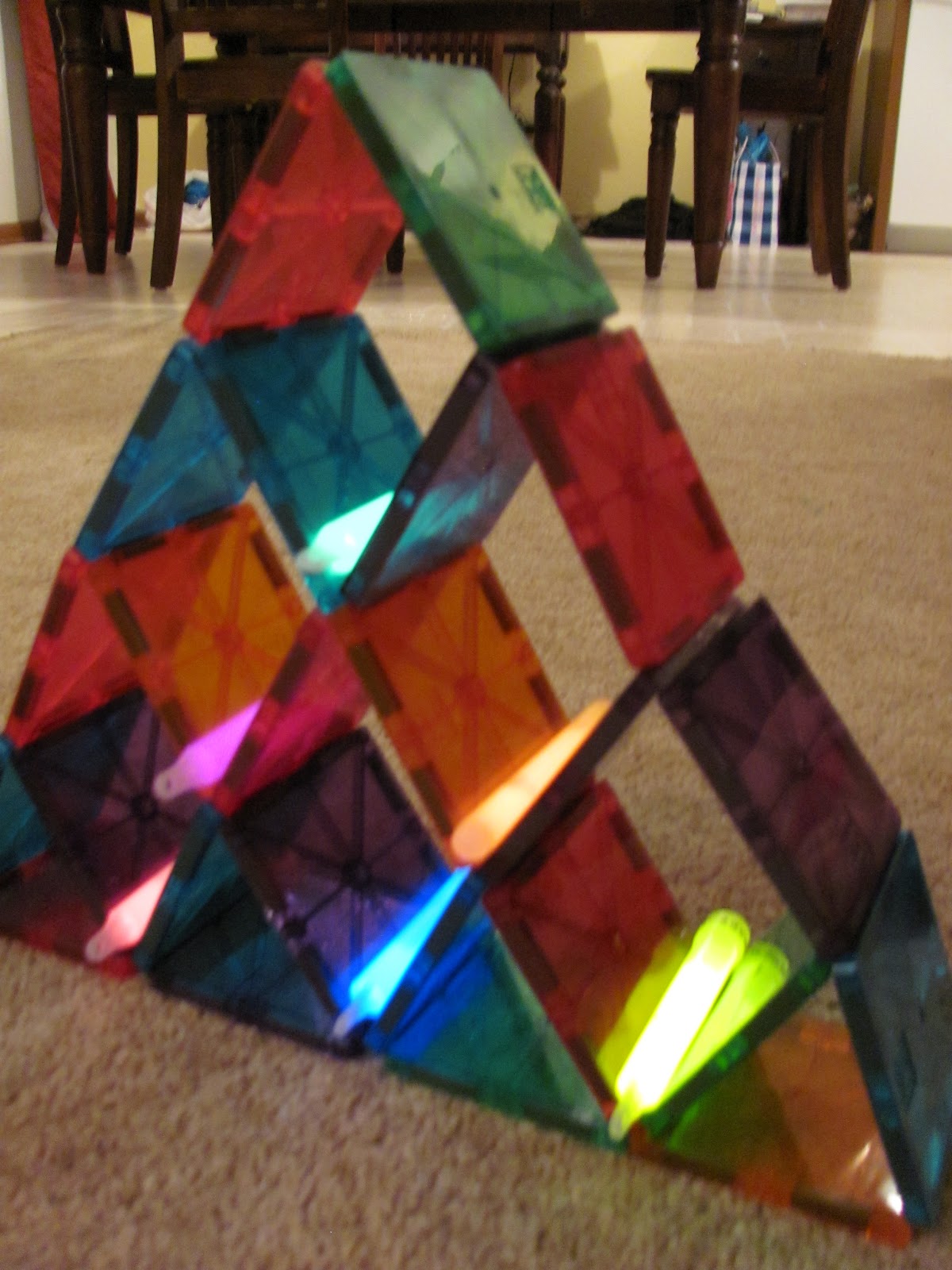 The Chocolate Muffin Tree MagnaTiles and Glow Sticks