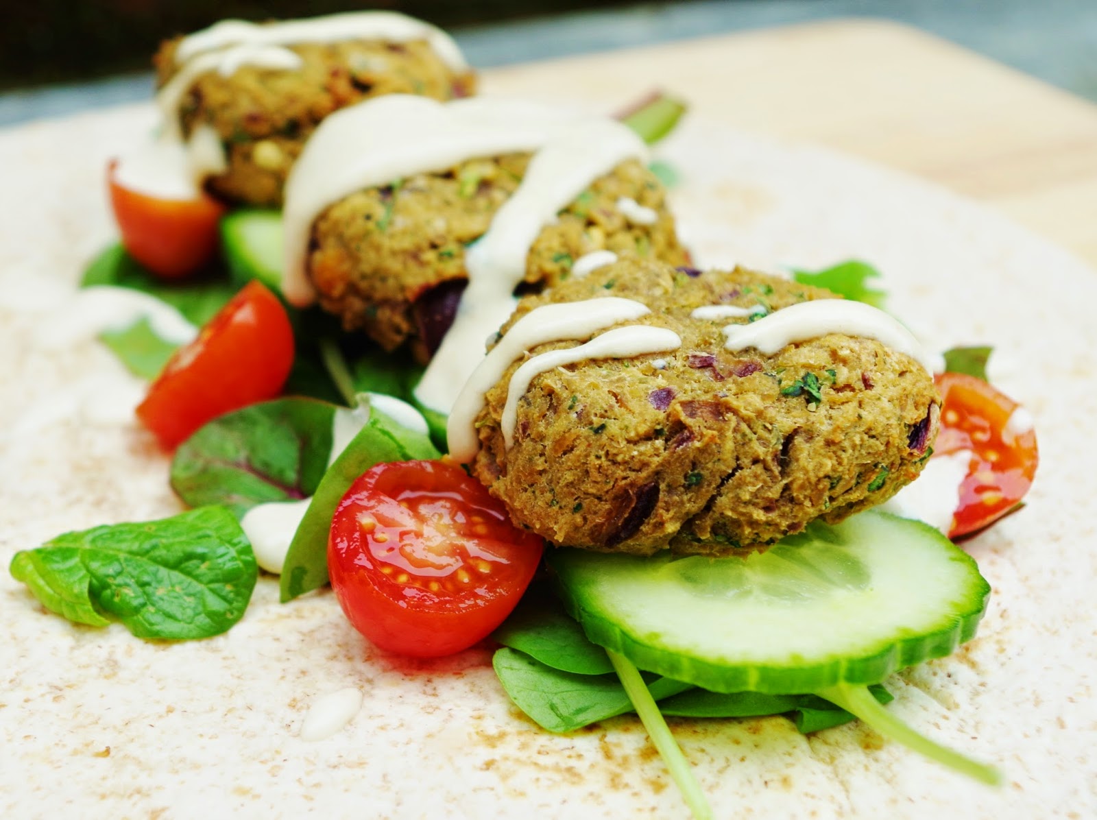 Baked Falafel with LemonTahini Dressing Euphoric Vegan