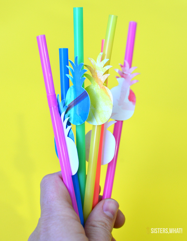 DIY Pineapple Confetti Straws - Sisters, What!