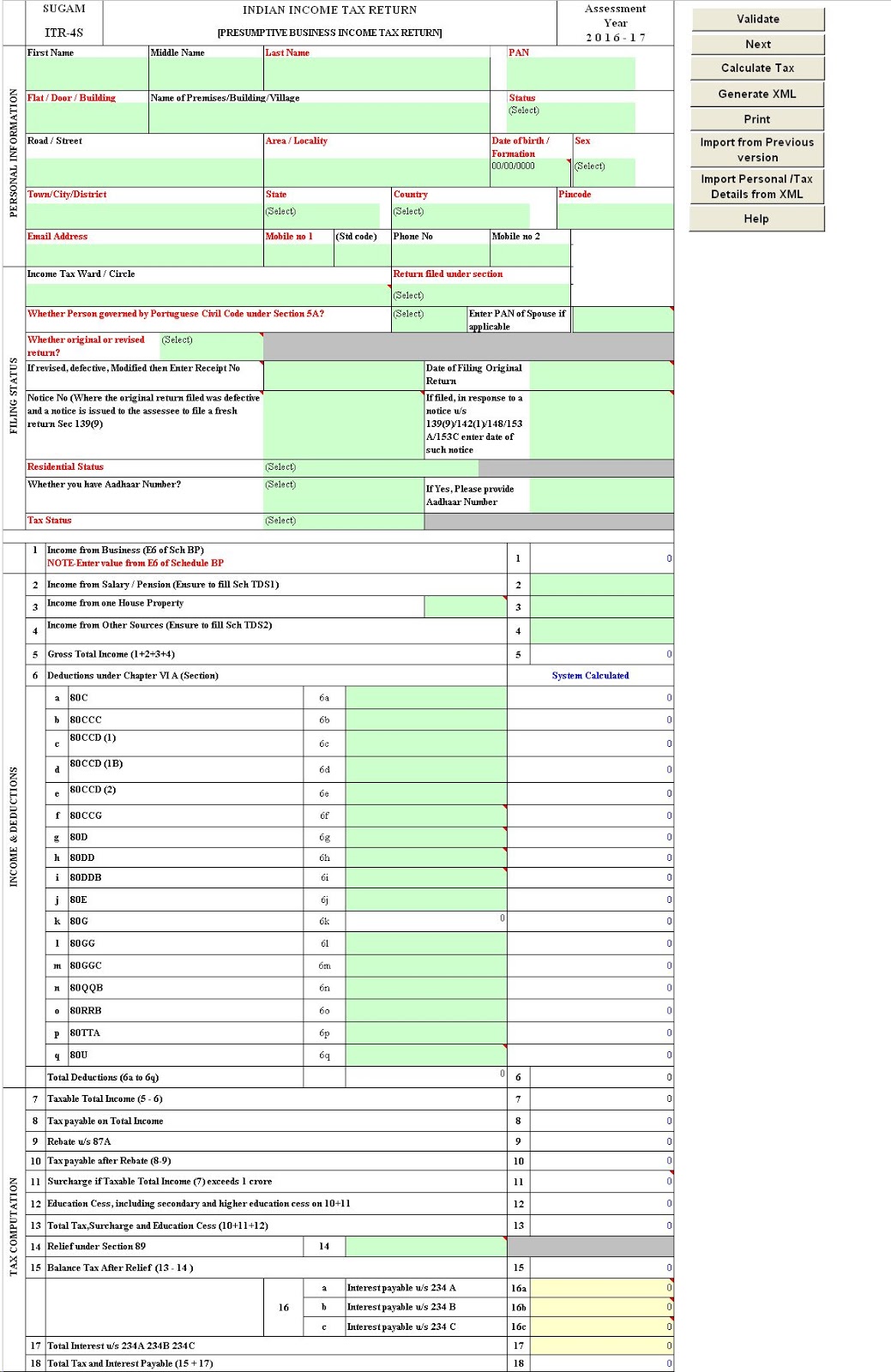 ITR 4S FORM 2015-16 PDF