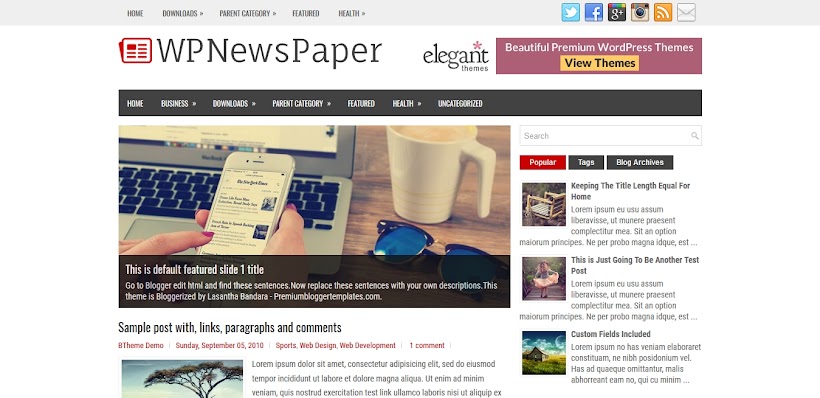 WPNewsPaper Free Blogger Template