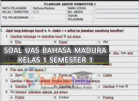 Soal Uas Pas Bahasa Madura Kelas 1 Semester 1 Dan Kunci Jawaban Pendidikanterkini