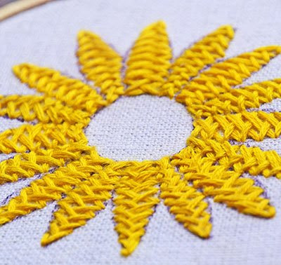 Hướng dẫn thêu hoa hướng dương - Hình 7