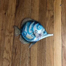 Ceramic Wall Decor Swirl Fish Wall Decor