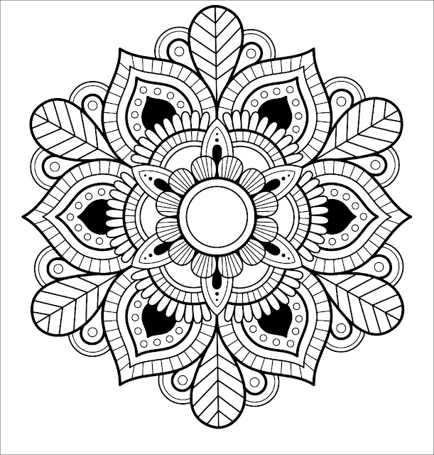 Malvorlagen Blatt Mandala Blatt