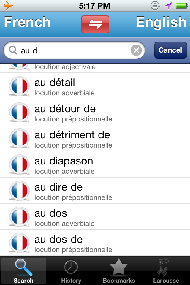 Foreign Languages & PDAs Stream of Kensciousness Larousse English