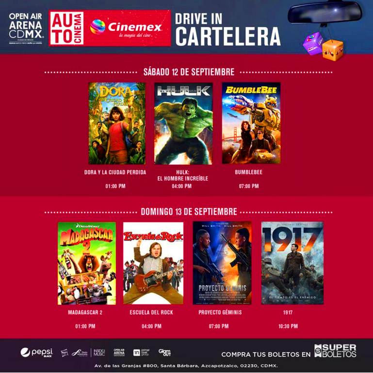 Edoméx en línea Cinemex open Air Mx en Arena Ciudad de México presenta su cartelera Edoméx en línea Cinemex open Air Mx en Arena Ciudad de México presenta su cartelera