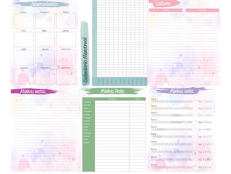Páginas Internas Planner 2020