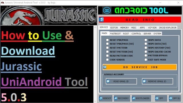 Jurassic UniAndroid Tool 5.0.3 Crack Free Download