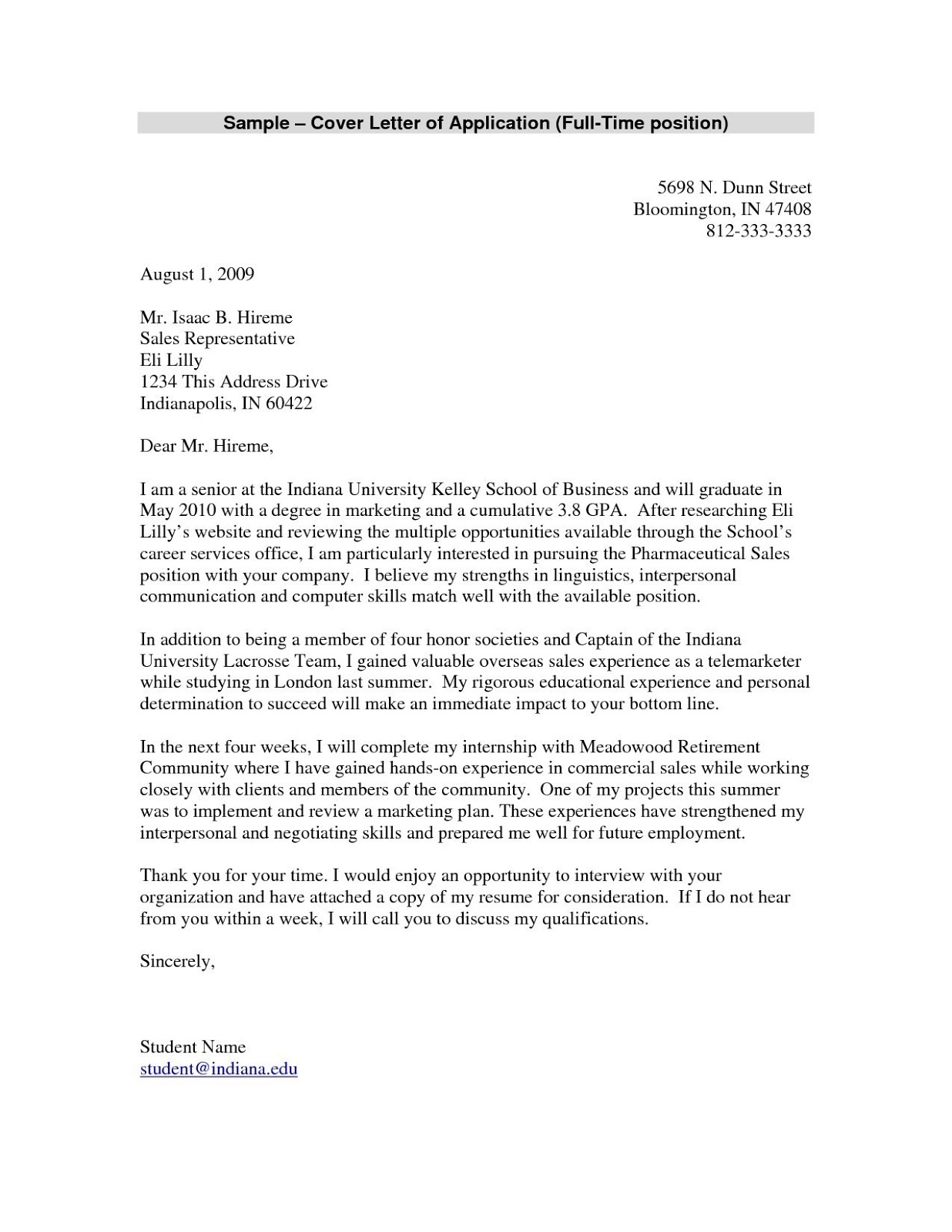 Internship Acceptance Letter Format From Company to Students