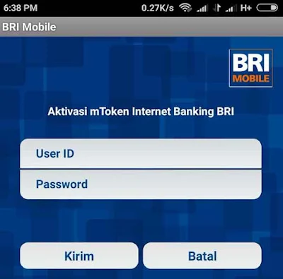 Aktivasi mToken BRI IB via Mobile SMartphone