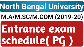 NBU PG ENTRANCE EXAM DATE SUBJECT WISE 2019