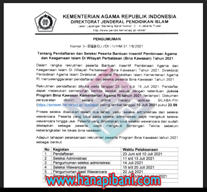 √ √ Jadwal, Juknis dan Panduan Pendaftaran Program Bina