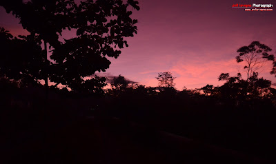 Purple Sky in the Morning in Yogyakarta - Indonesia