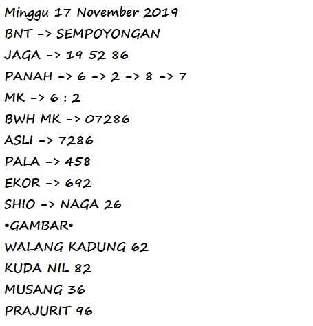 Singapore 17 November 2019 Syair Togel Forum Kode Syair Sgp