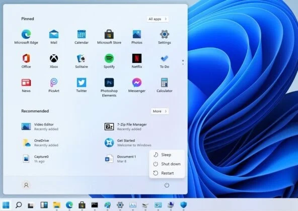 Menggeser start menu windows 11