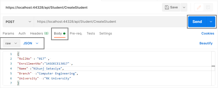 API for Create Student