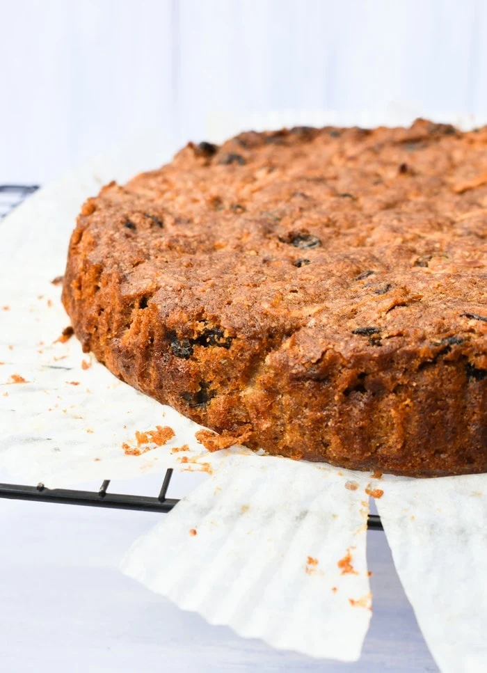 Close up of Red Apple & Treacle Fruit Cake