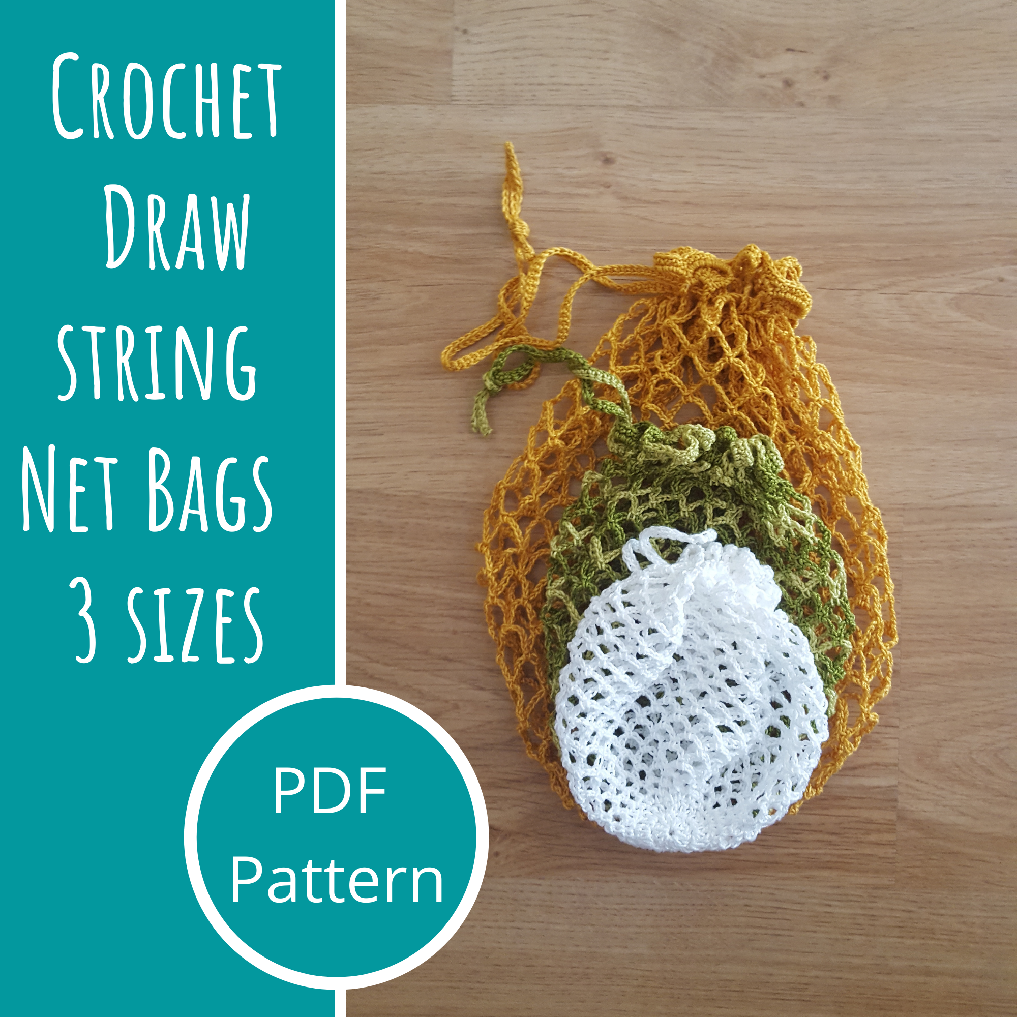 Crochet drawstring net bags Keeping it Real