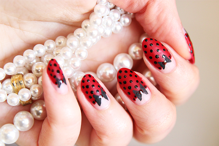 Rockabilly Polka Dot Nails (Girly Pünktchen Nägel mit