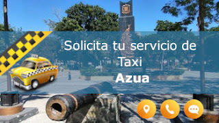 servicio de taxi y paisaje caracteristico en Azua