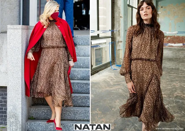 Queen Maxima wore a new leopard print dress from Natan