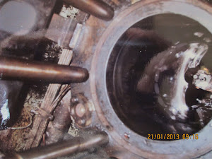 Overhauling a Ships engine.The "CYCLINDER LINER".
