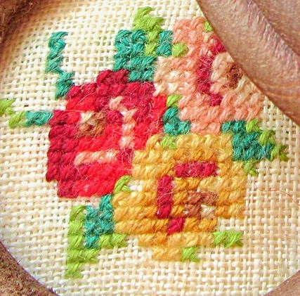 Mẫu thêu tranh chữ thập hoa hồng