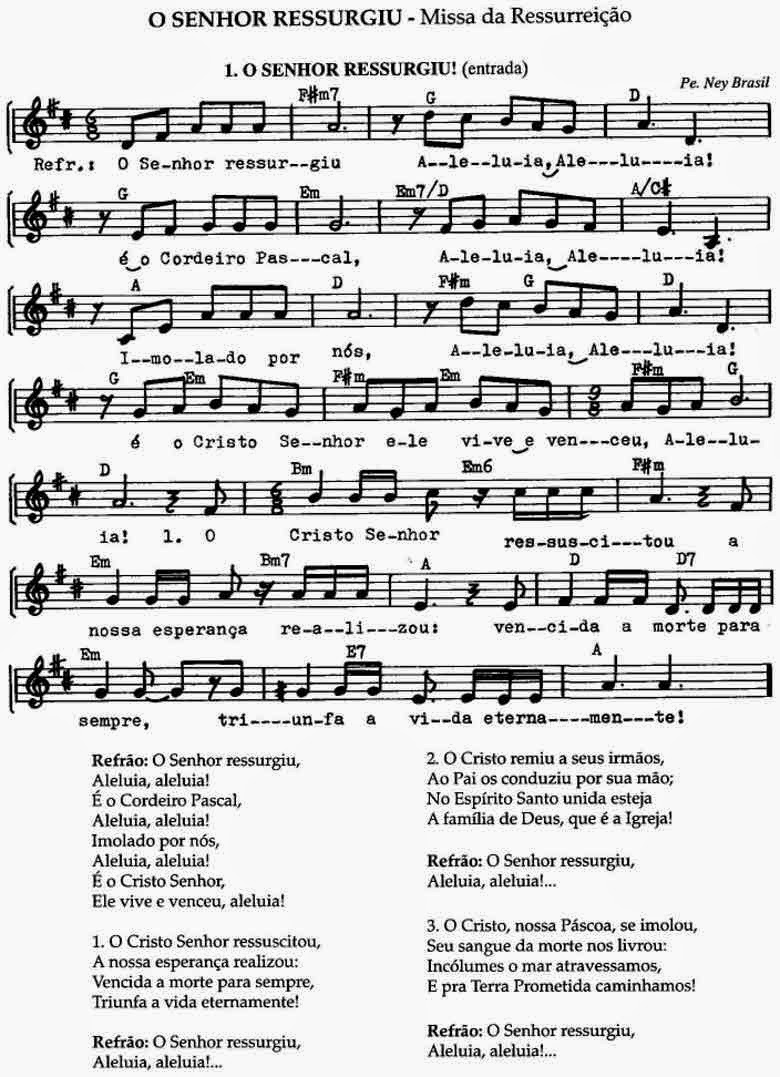 ANIMAÇÃO DE MISSAS GRUPOS DE CANTOS CANTOS E PARTITURAS MISSA "O DIA