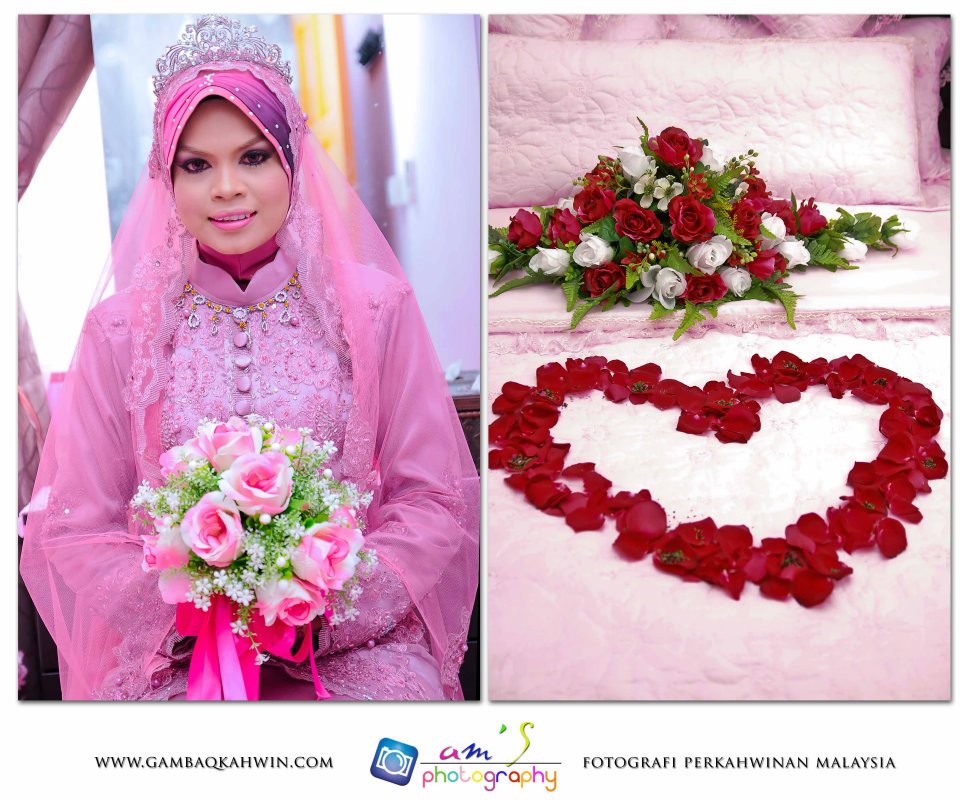 gaun pengantin muslimah warna soft pink