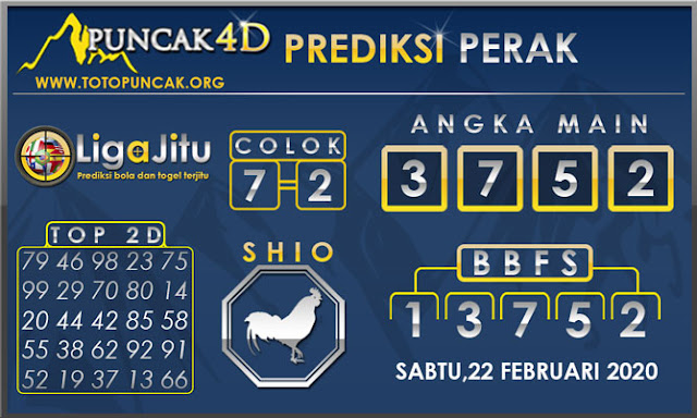 PREDIKSI TOGEL PERAK PUNCAK4D 22 FEBRUARI 2020