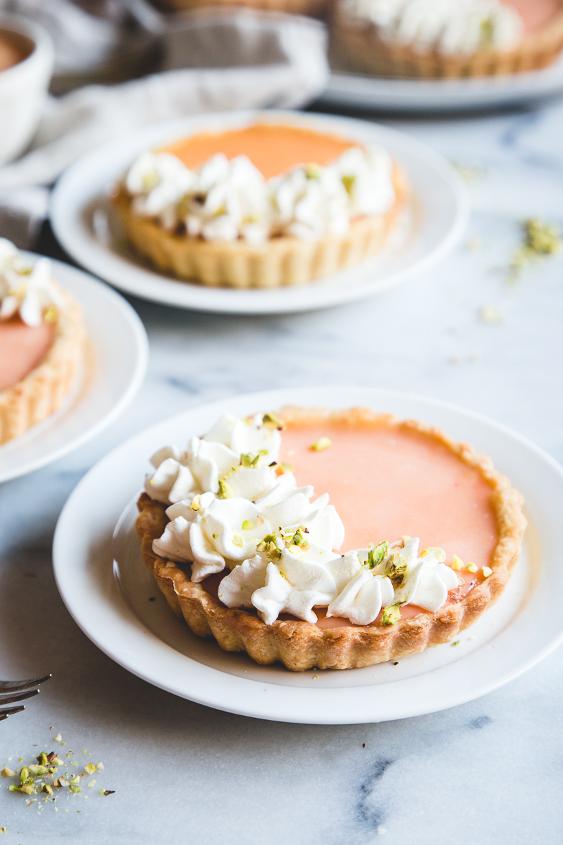 GRAPEFRUIT CURD TARTS + CHAMOMILE WHIPPED CREAM DESSERT GRAPEFRUIT