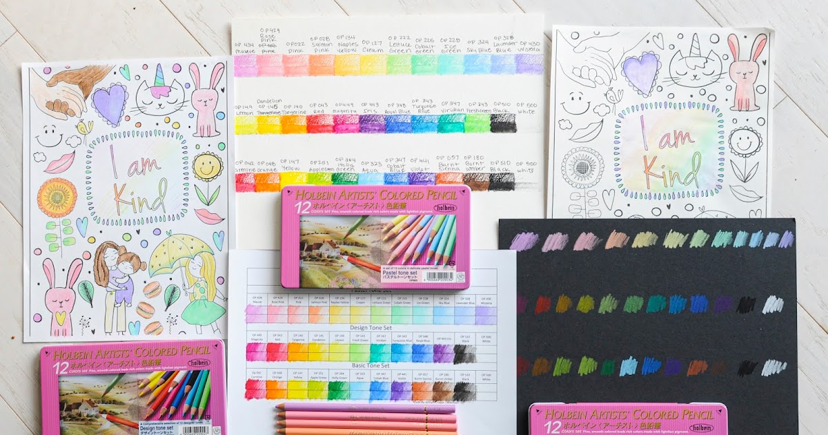 Holbein Colored Pencils, 12 Pastel Tones, 12 Basic Tones, 12 Design