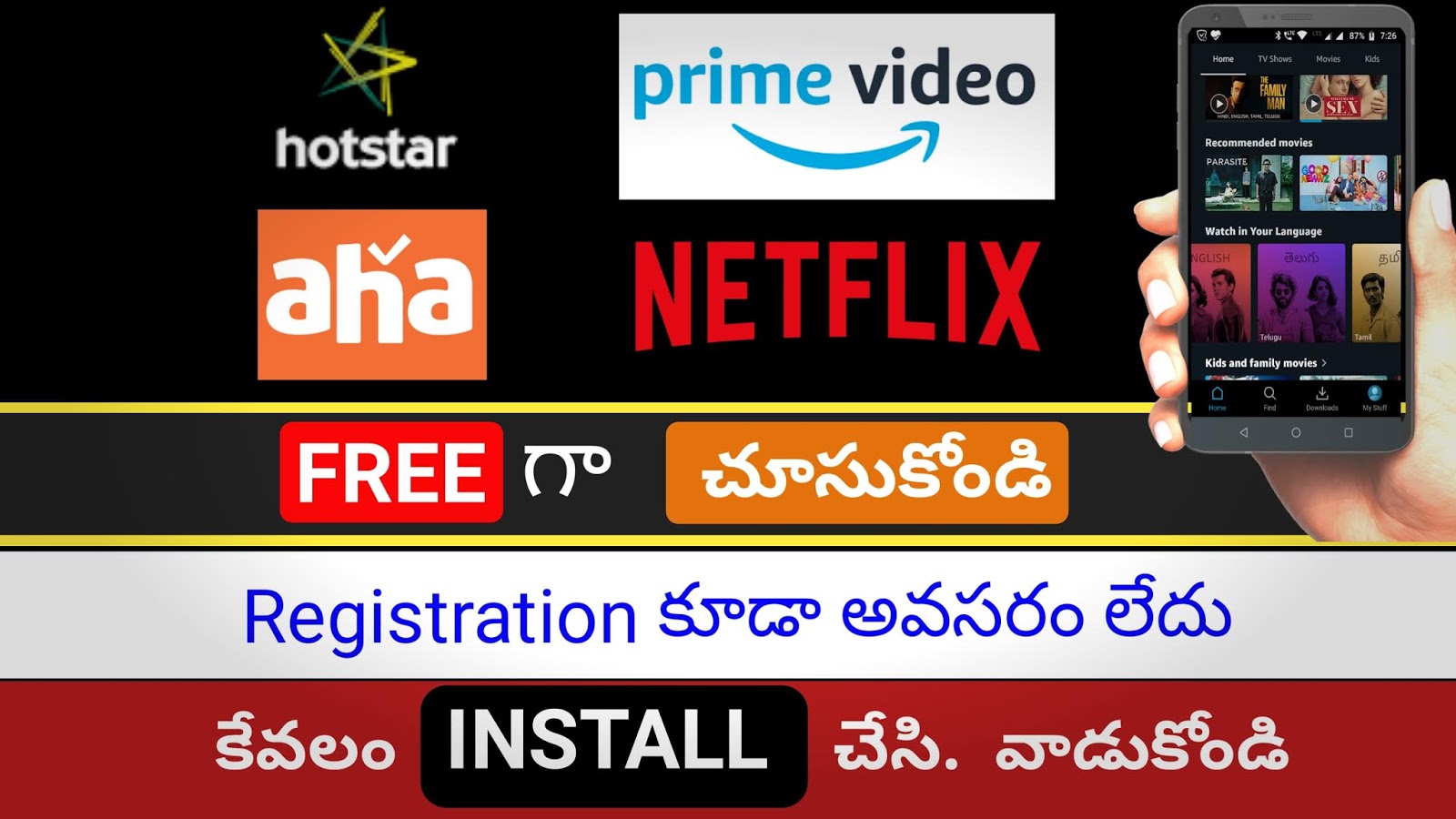 Watch Netflix Hotstar Aha Tv For Free In No Need To Register