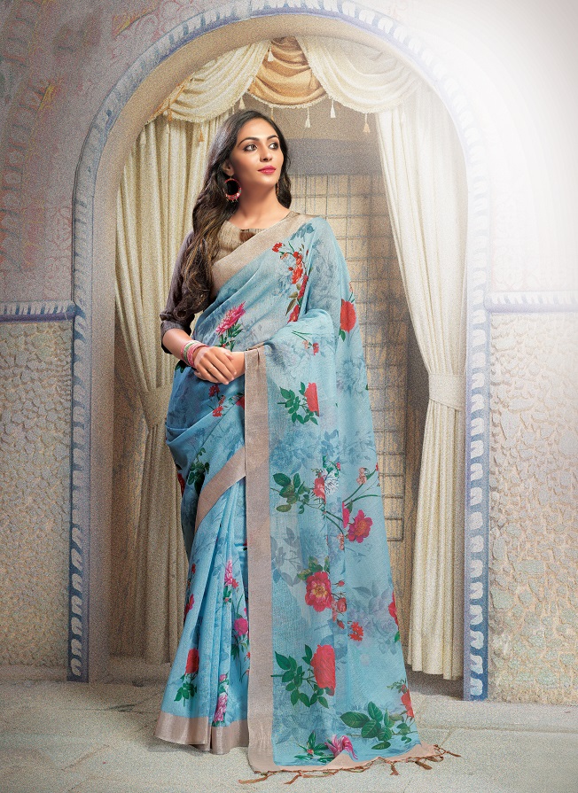 Apple Aradhana vol 1 Linen Printed Festival Season saree