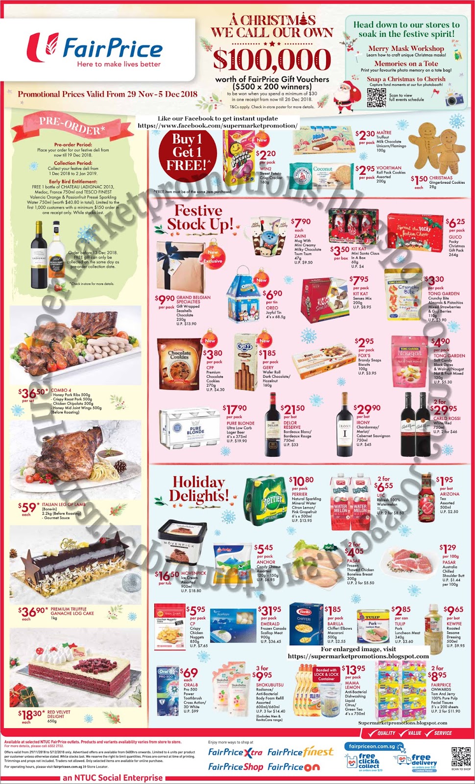 NTUC FairPrice Christmas Promotion 29 November 05 December 2018