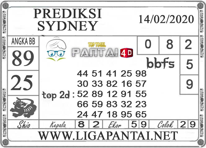 PREDIKSI TOGEL SYDNEY PANTAI4D 14 FEBRUARI 2020 PREDIKSI TOGEL SYDNEY PANTAI4D 14 FEBRUARI 2020