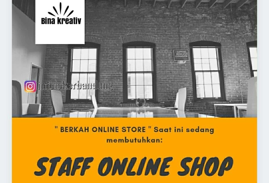 Lowongan Kerja Staff Online Shop Berkah Online Store Bandung April 2021